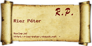 Riez Péter névjegykártya